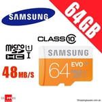 Samsung 64GB EVO Micro SDHC Memory Card Class 10 - $37.95 + $1 Shipping @ Shopping Square