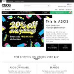 ASOS 20% off Everything with Code CYBERWKND20