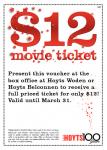 $12 Tickets to Hoyts Woden & Belconnen