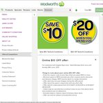 $10 off $100 Spend at Woolworths - Online Only - or Ask Instore at Masters/BigW for a Coupon