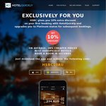10% off + Platinum Status (8% off Future Bookings) @ HotelQuickly App - New Users Only