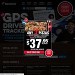 Domino's Any 3 Pizzas + Any 3 Sides for $34.95 Delivered