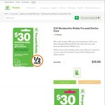 Woolworths Mobile $30 Pre-Paid Starter Pack Half Price $15 + $2 Delivery, New Activations Pre 30th June Get 6GB. Online only