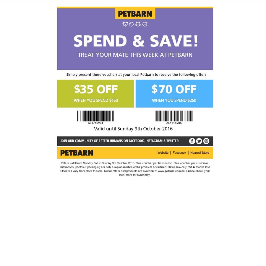 Petbarn 35 Off 150 70 Off 250 Spend With Vouchers Ozbargain