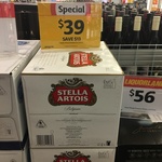 Imported Stella Artois 24 Pack for $39 @ Liquorland 