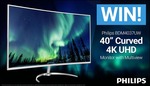 Win a Philips 40" Curved 4K UHD Monitor Worth $1099 from PC Case Gear