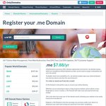 .ME Domain Names on Sale - Now $5.99 USD (~$7.86 AUD), Was $29.99 USD @ OnlyDomains
