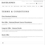Free Standard Delivery Today Only @ David Jones