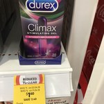 Durex Climax Stimulating Gel $1.60 (Was $18) @ Coles VIC