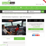[VIC] 57% off on A320 Flight Simulator Experience (30 minutes for $74, 60m $135) @ Voucher Store