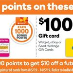 Buy a $100 eBay Gift Card, Get 2000 Bonus Rewards Points (Worth $10) @ Woolworths