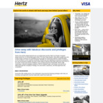 Visa Card Holders - 10% off Hertz Car Rentals Worldwide (Minimum 1 Day Rental)