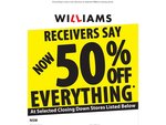 Williams Shoes 50% off Marked Price on Everything at Selected Stores in Qld, NSW, SA, WA, VIC