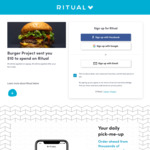 2x $5 off Participating Restaurants (New Sign Ups Only) No Minimum Order @ Ritual App