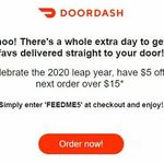 [VIC, NSW] $5 off Your Next Order over $15 @ Doordash Sydney and Melbourne
