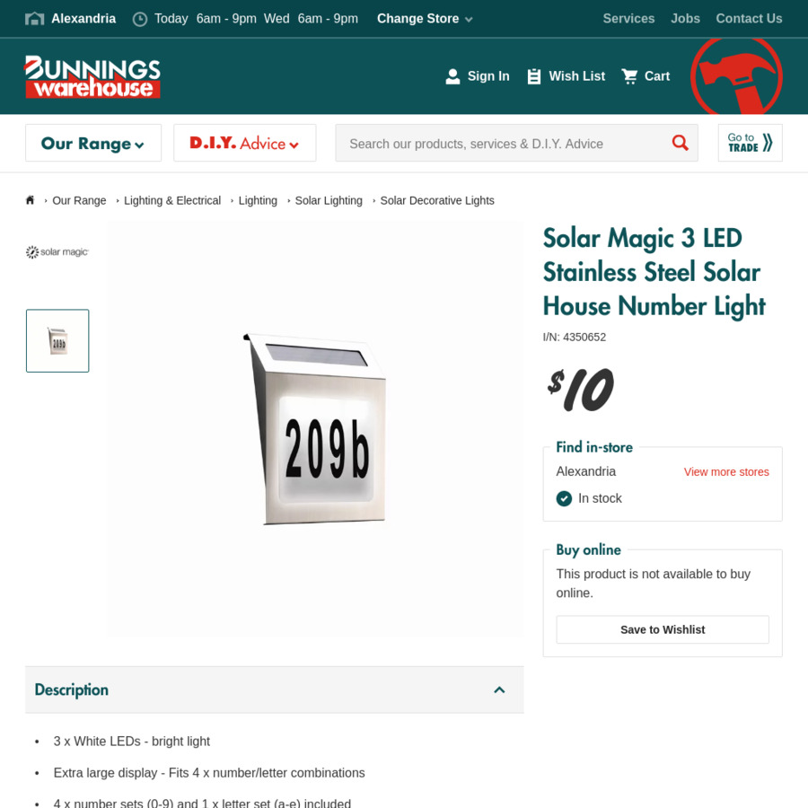 Illuminated house clearance numbers bunnings