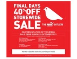 (VIC) PUMA Outlet 40% Discount until 9 Oct 2011
