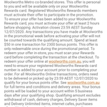 Woolworths Rewards - Earn 2300 Points When You Spend $50 (Activation Required)