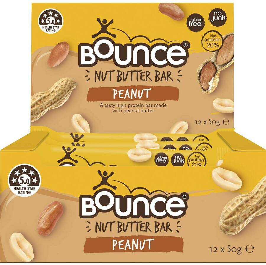 Bounce Nut Butter Bar Peanut 50g x12 1.60 (Was 15), Pro Supps Whey 100 Chocolate/Vanilla 2270g