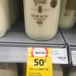 [VIC] 86% off Pauls Farmhouse Gold Cream On Top Unhomogenised Milk 1.5L $0.50 @ Coles - Camberwell