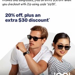 20% off Plus an Extra $30 Discount || Checkout w Zippay at 1001optical.com.au