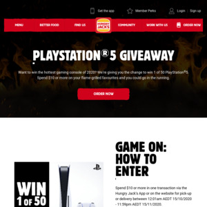 Win 1 Of 50 Playstation 5 From Hungry Jack S Ozbargain Competitions