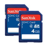 DealFox - SanDisk SDHC Class 4 4GB Card - 2 Cards for $10 + Free Shipping