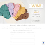 Win 1 of 5 $200 Gift Cards from Purebaby
