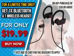 Bluetooth 4.1 Wireless Headset $28.99 Delivered ($19.99 on Any Purchase over $50) @ Elinz