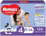 [Prime] Huggies Ultra Dry Nappy Pants Boy Size 4 (9-14kg) 124 Count S&S $32.71 Delivered ($28.86 First Delivery) @ Amazon AU