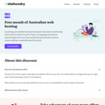 Free First Month of Australian Web Hosting ($6 Renewal) @ Sitefoundry