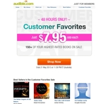 48hr Audiobook Sale USD $7.95 Each for over 150 Titles from Audible.com (Requires Membership)