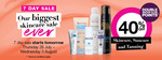 40% off Skincare, Suncare and Tanning + Double Sister Club Points @ Priceline