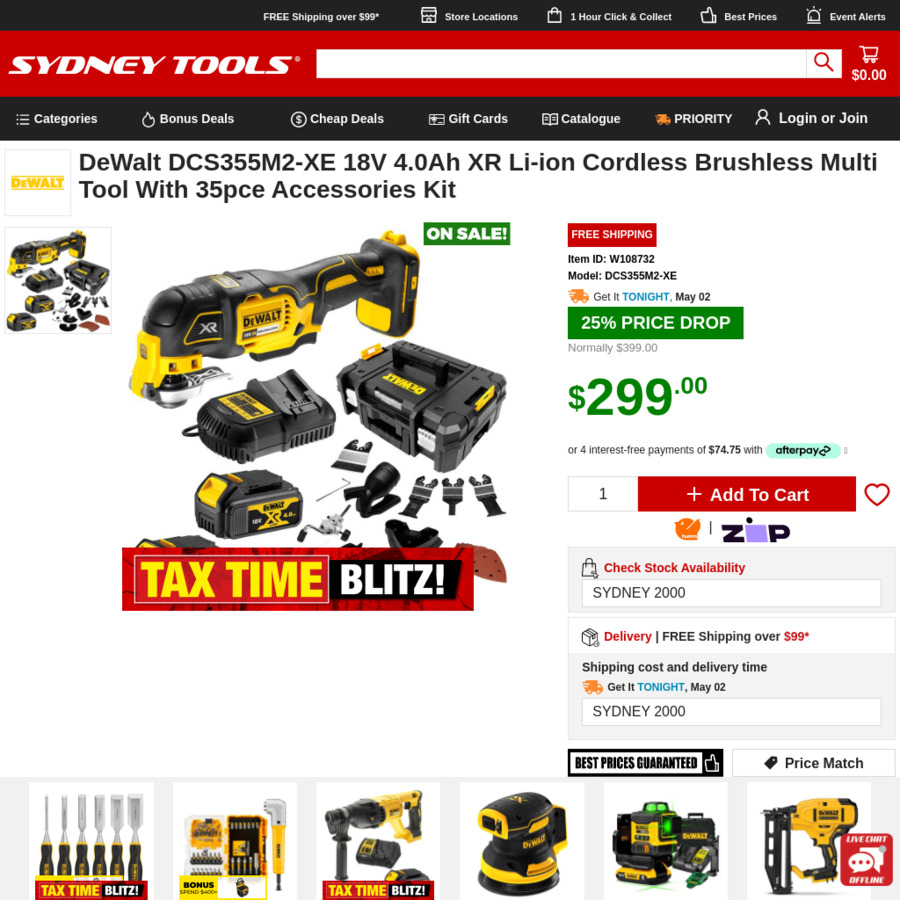 Dewalt 18V Multi Tool 4Ah with 35pc Accessories TStack Pack 299