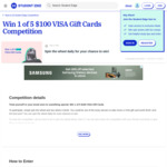 Win 1 of 5 $100 Visa Gift Cards from Student Edge