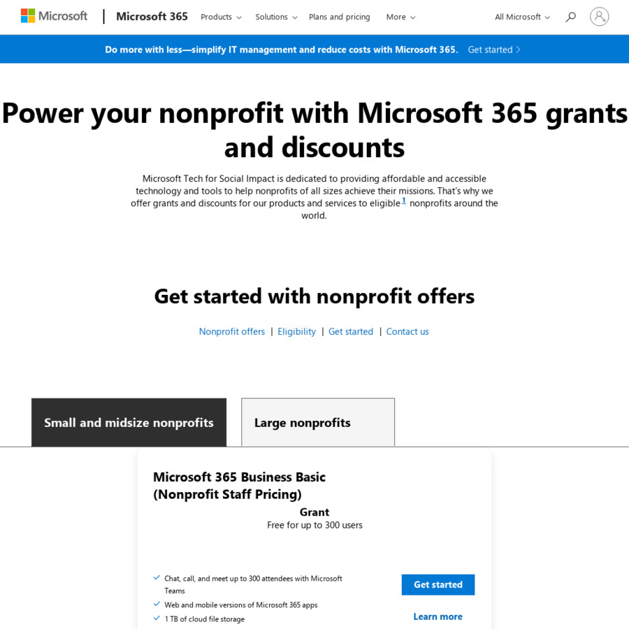 Microsoft 365 Business Basic (For Eligible Nonprofit Business) $0 ...