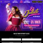 [WA] "& Juliet The New Musical" at Crown Theatre Perth, $75 Tickets + $9.75 Booking Fee @ Ticketmaster