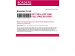 Get 20% Off One Full Priced DVD - At Borders!