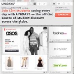 25% off at ASOS for Students (Via UNiDAYS), Free Delivery No Min Spend