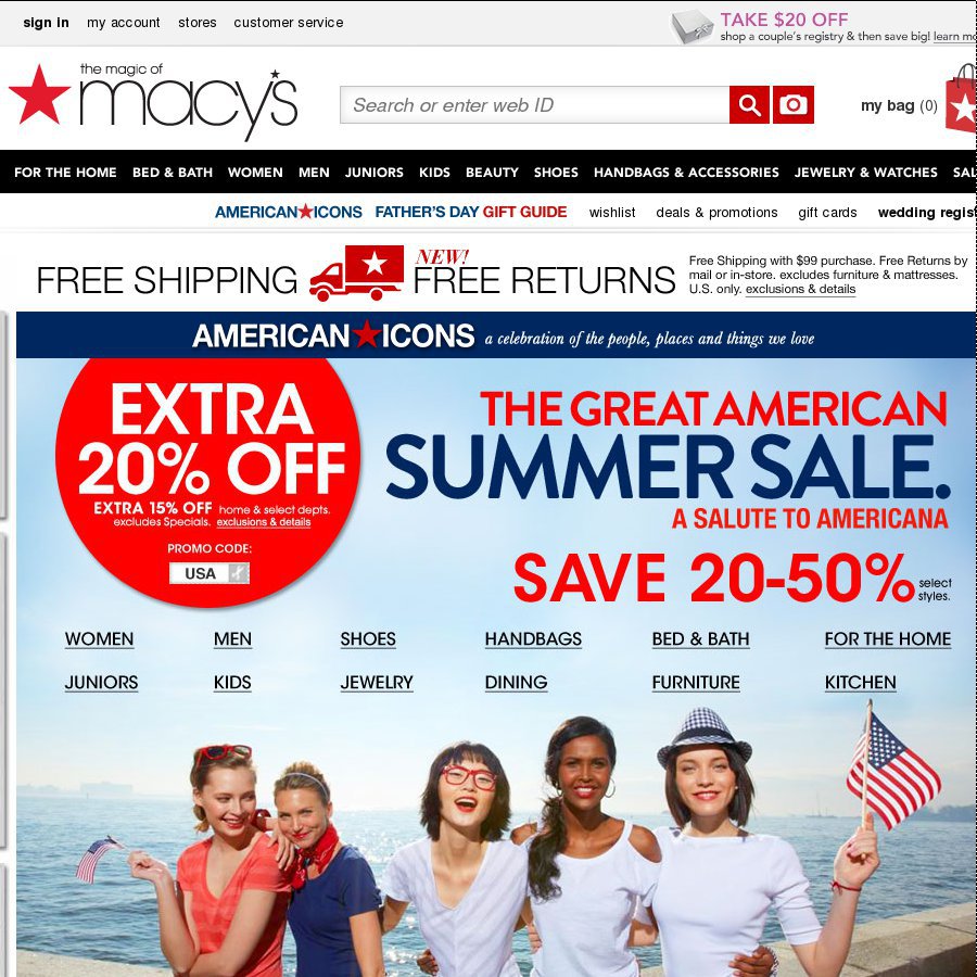 Macy's Summer Sale 20 off + 15 Rebates from Ebates OzBargain