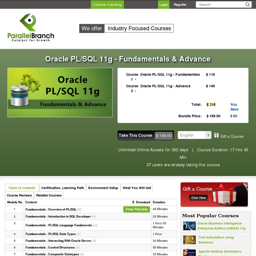  75 off oracle pl sql 11g fundamentals advance course in 32