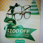 Specsavers Seven Hills NSW 2nd Birthday Sale - $100 off Lens Options