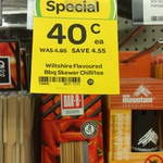 8 Pack of Wiltshire Chilli Infused Bar-B-Skewers $0.40 (Was $4.95) from Woolworths