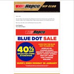 Repco VIP Club - 40% off Full Priced Items - Blue Dot Sale