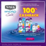 100% Cashback on Specially Marked Schick Hydro Silk Products