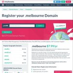 .Melbourne Domains on Sale, $5.99 USD (~$8 AUD)/Year @ Only Domains