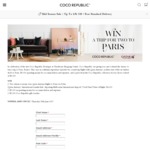 Win a Trip for 2 to Paris Worth $14,000 from Coco Republic [VIC]