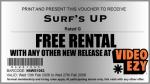 Free Rental - Surf's Up - with any new release rental at VideoEzy