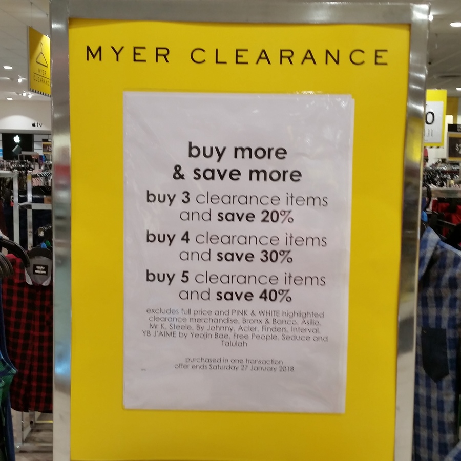 Buy 3 Clearance Items, Get 20%, Buy 4, Get 30% off, Buy 5, Get 40% off ...