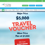 Win a $5,000 or 1 of 4 $1,000 Flight Centre Vouchers from Certegy